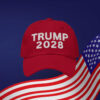 Embroidered Red MAGA Cap, Trump 2028 Hat