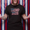 Trump 2028 American Flag Shirt, Patriotic MAGA Election Shirt