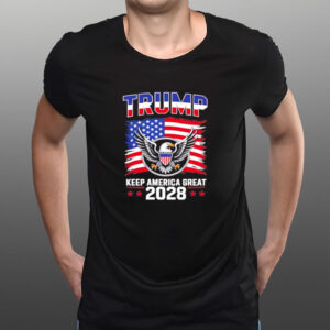 Trump 2028 Keep America Great American Flag shirt