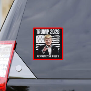 Trump 2028 with USA Flag Rewrite the Rules Sticker