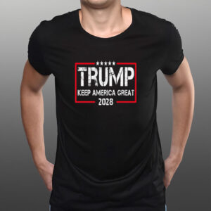 Trump Keep America Great 2028, Patriotic Political Graphic Shirt