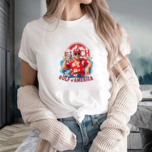 Funny Trump Gulf Of Us America Est 2025 Drinking Beer Shirt