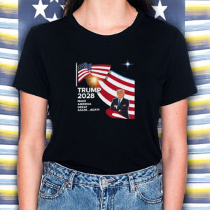 Trump 2028 President Re-elect US Flag T-Shirt