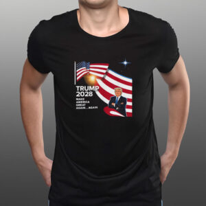 Trump 2028 President Re-elect US Flag T-Shirt