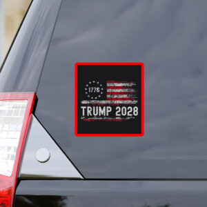 Trump 2028 Shirt Vote Donald Trump American Flag Sticker