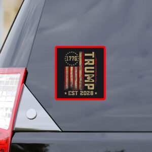 Trump 2028 Vote Donald Trump America US Flag Vintage Sticker